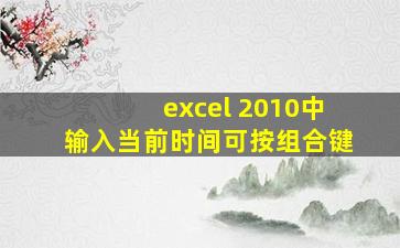 excel 2010中输入当前时间可按组合键